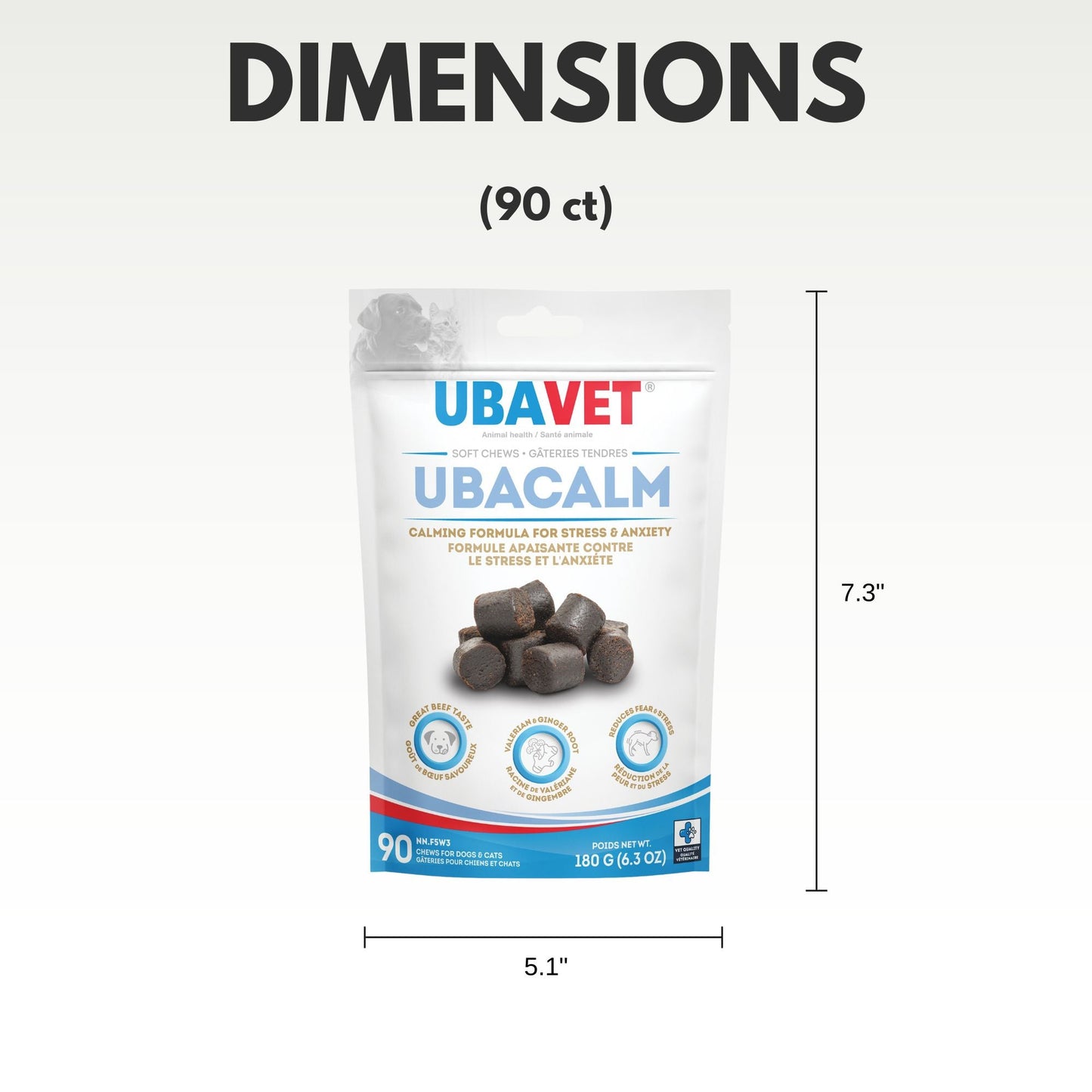 Ubacalm Bocadillos Suaves Calmantes y Antiestrés para Perros