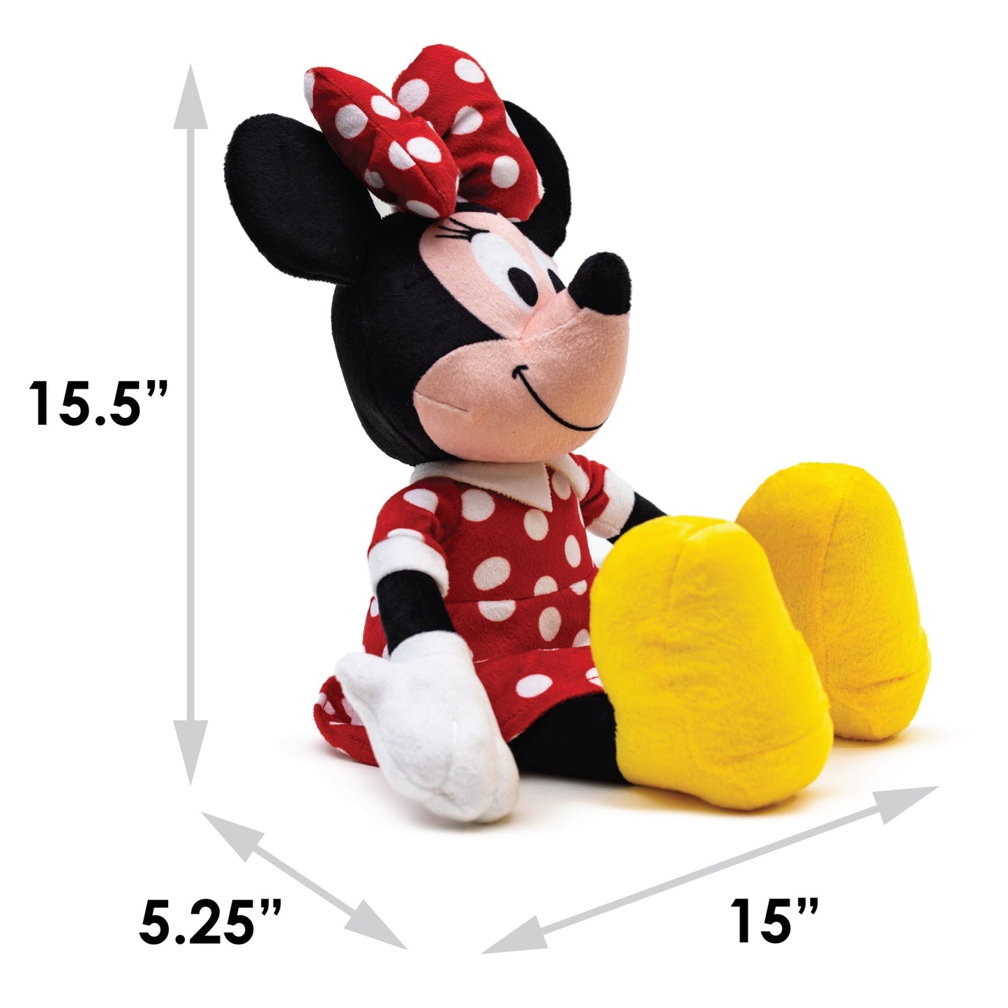 Dog Toy Squeaker Plush - Disney Minnie Mouse Smiling Sitting Pose