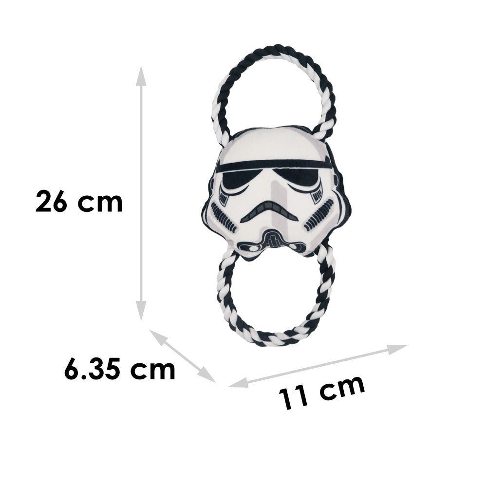 Dog Toy Plush Rope Toy - Star Wars Stormtrooper Plush + Black White Round Ropes