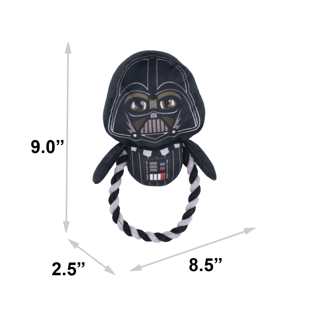 Dog Toy Plush Rope Toy - Star Wars Darth Vader Plush Black Gray Round Rope