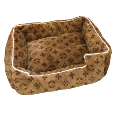 Chewy Vuiton Plush Pet Bed Brown