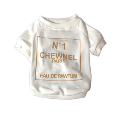 Chewnel Sweatshirt Tee for Dogs & Cats in White
