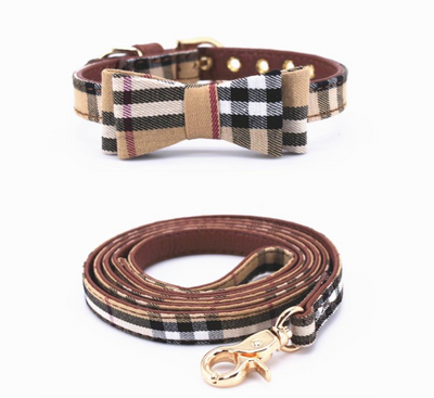 Furberry Bowtie Collar & Leash Set