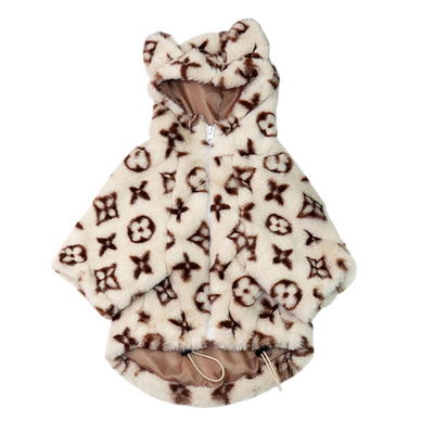 Fuzzy Chewy Vuitton Bear Jacket for Dogs