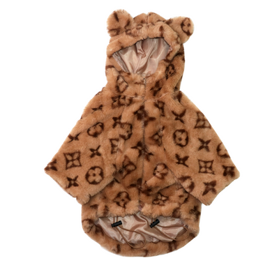 Fuzzy Chewy Vuitton Bear Jacket for Dogs