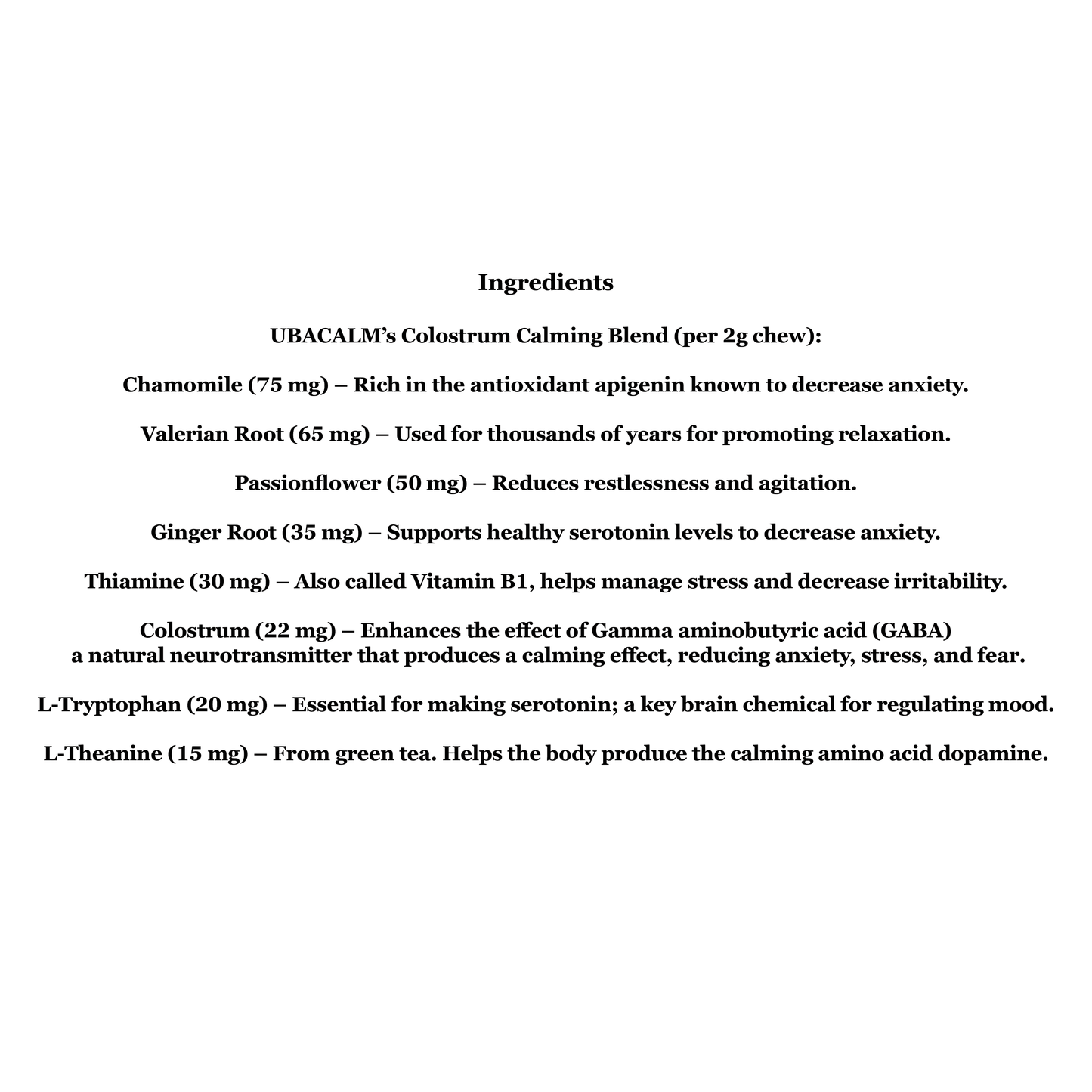 Ubacalm Bocadillos Suaves Calmantes y Antiestrés para Perros