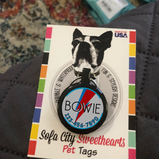 Bowie Ziggy Stardust Personalized Dog ID Pet Tag