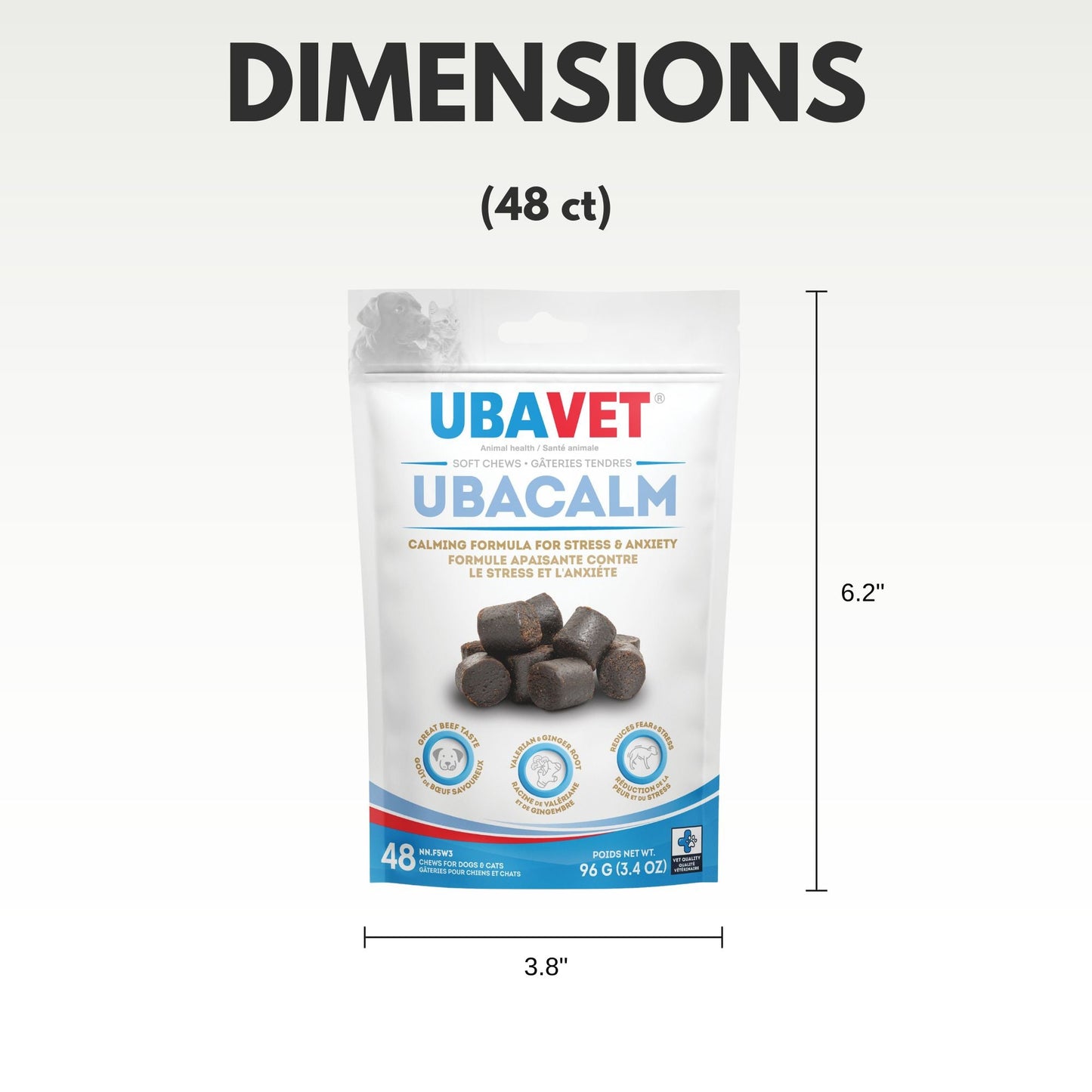 Ubacalm Bocadillos Suaves Calmantes y Antiestrés para Perros